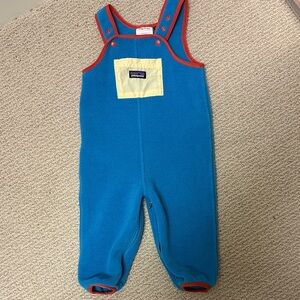 Patagonia Blue Overalls with Yellow Accent